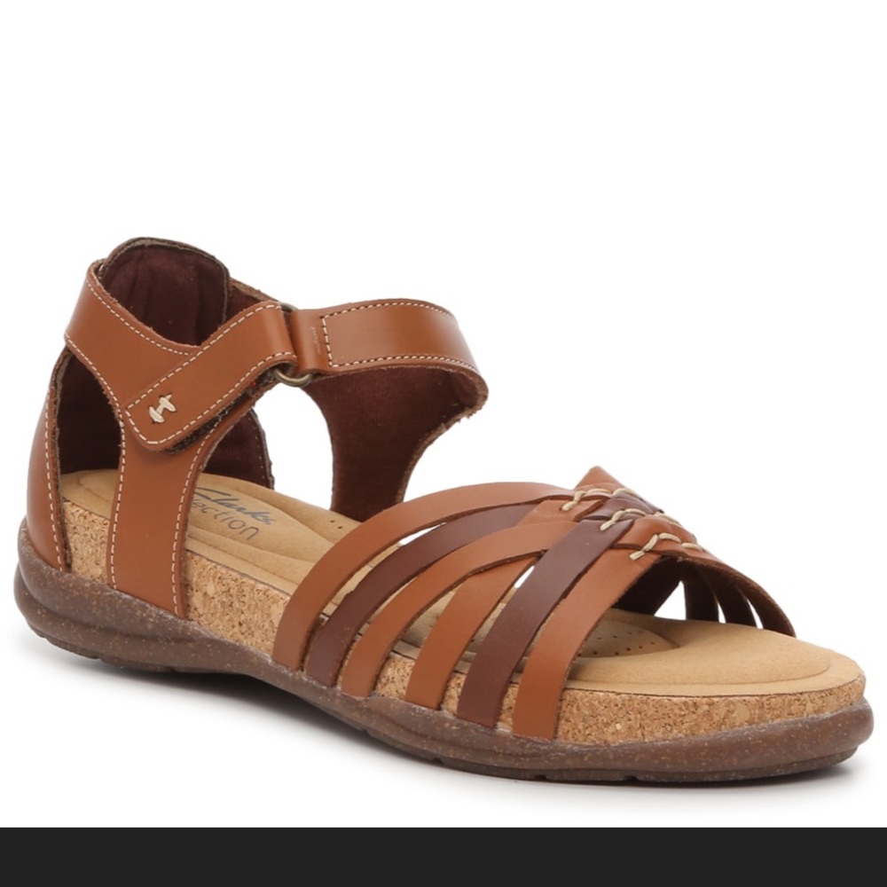 Clarks Roseville Cove Multi Strap Comfort Brown Leather Sandals 9.5 Bohemian - Picture 16 of 16